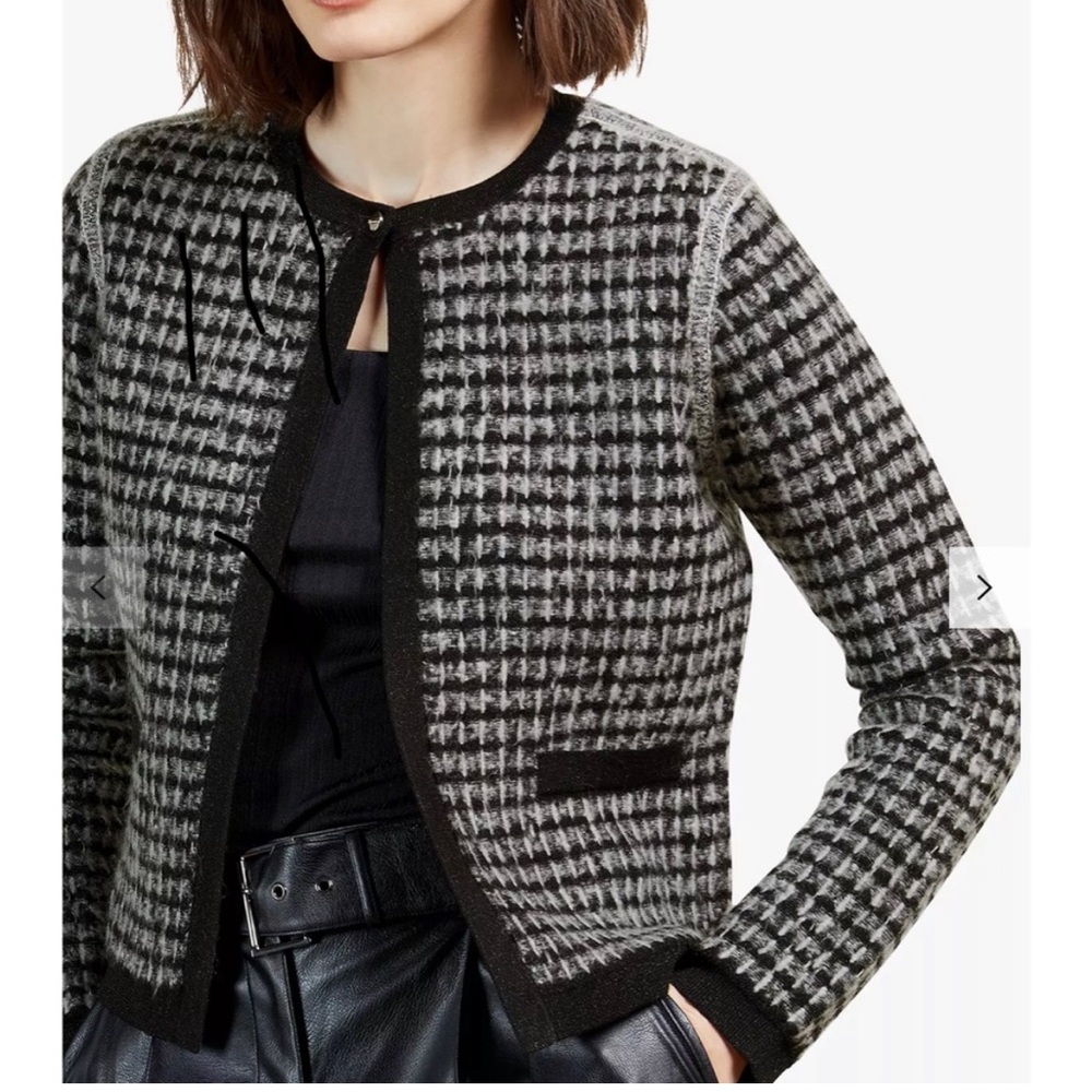 Ted Baker Miylaa Reversible Cardigan, Wool Blend Grannycore Chanel Vibes